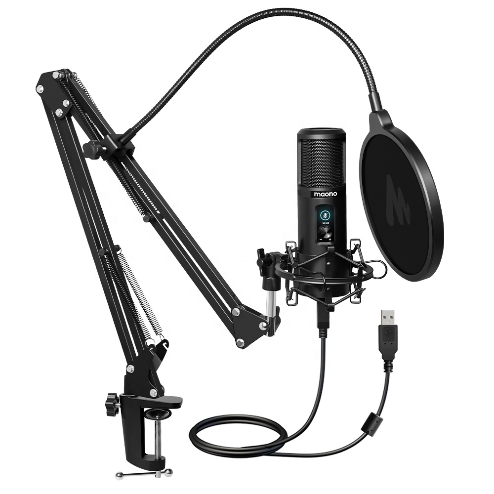 Gaming Microphone - MAONO Professionelles USB-Mikrofon Studiomikrofon mit Mikrofonverstärkungsregler