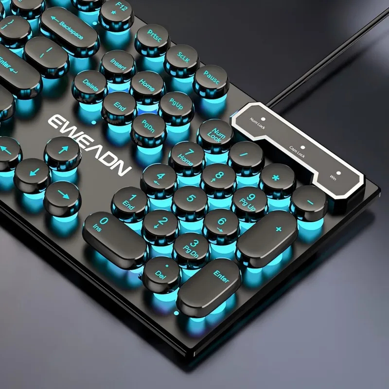 Pc Gaming Rgb - Retro Punk Mechanisches Tastatur-Maus-Set Kabelgebunden Kabellos