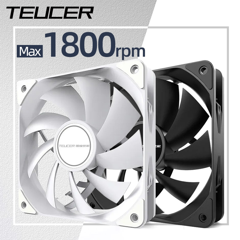 Pc Water Cooling - Teucer 12 cm Gehäuselüfter, PWM-Steuerung, 1800