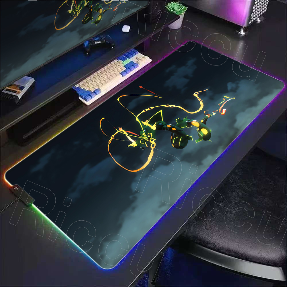 Rgb Keyboard Wrist Rest - Neue Tapeten-LED-Licht-Mausunterlage Schreibtischunterlage P-Pokémon Rayquaza Computer-Mauspad