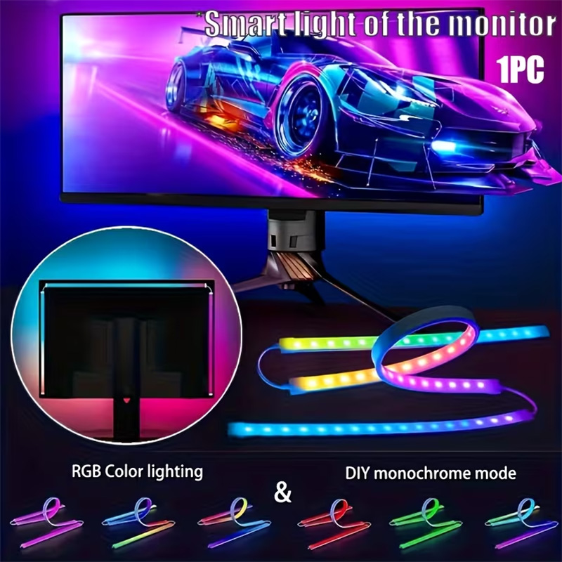 Pc Gaming Games - RGB-Gaming-Lichtleiste Monitor-Hintergrundbeleuchtung LED-Display-Synchronisation PC-Bildschirm Ambiente-Beleuchtung APP-Synchronisation