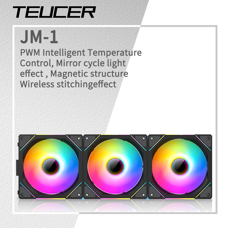 Pc Water Cooling - TEUCER JM-1 PC-Kühlgehäuselüfter ARGB Spiegelzyklus Lichteffekt