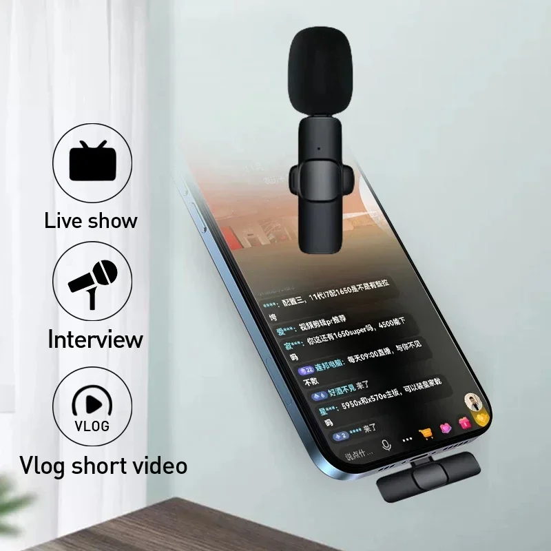 Gaming Microphone - Kabelloses Lavalier-Mikrofon 2,4G Mini-Mikrofon Tragbares Audio-Video-Aufnahme-Mini-Mikrofon