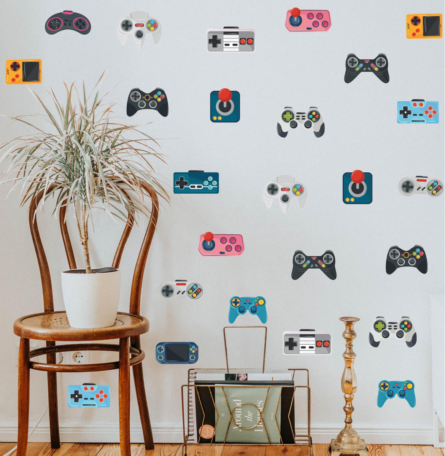 Pc Gaming Quotes - Wasserfarben-Controller Spiel-Wandaufkleber Video-Gaming-Zone Wandtattoos für Gamer-Schlafzimmer