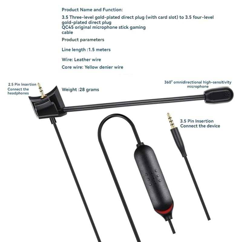 [NEU!CCDD】 Ersatz-Audiokabel f – Gaming Microphone Bewertung und Preis